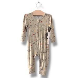 Modern Moments Gerber Baby Sleeper 12M Green Woodland Zip One Piece Soft New